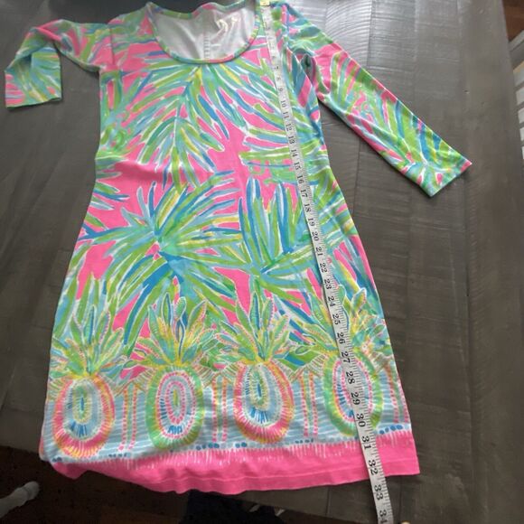 Lily Pulitzer Multicolor 100% Pima Cotton 3/4‎ Sleeve Dress Women's Size XXS - Picture 9 of 12